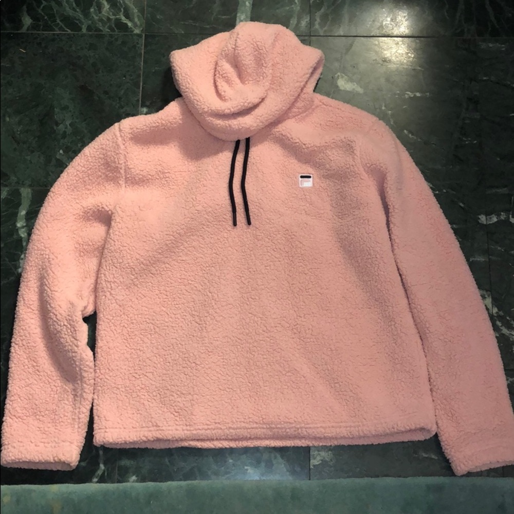 Fila pink super soft Sherpa hoodie